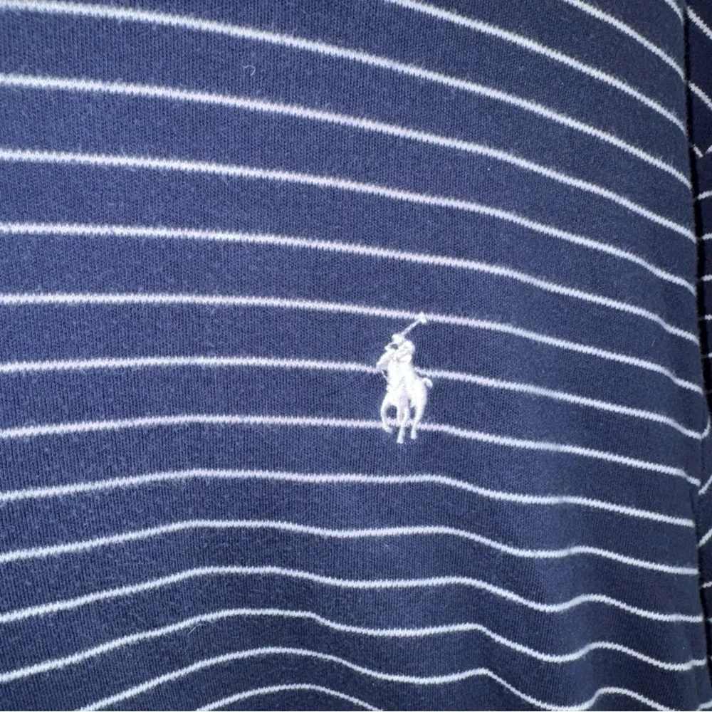Polo Ralph Lauren Men’s Short Sleeve Polo Shirt Size Large L Blue White Stripes